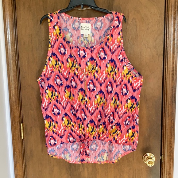 New york Laundry sleeveless knot front top attached necklace 3X - Picture 1 of 15